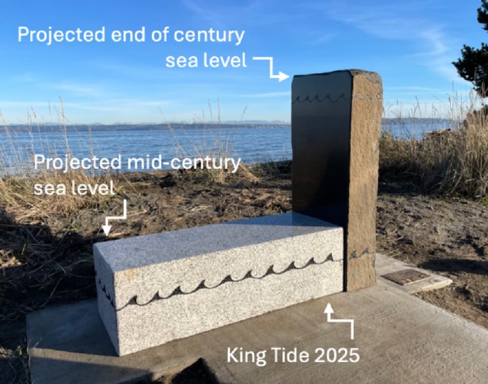 A new art installation on Bainbridge Island is helping to visualize sea-level rise in the Puget Sound.