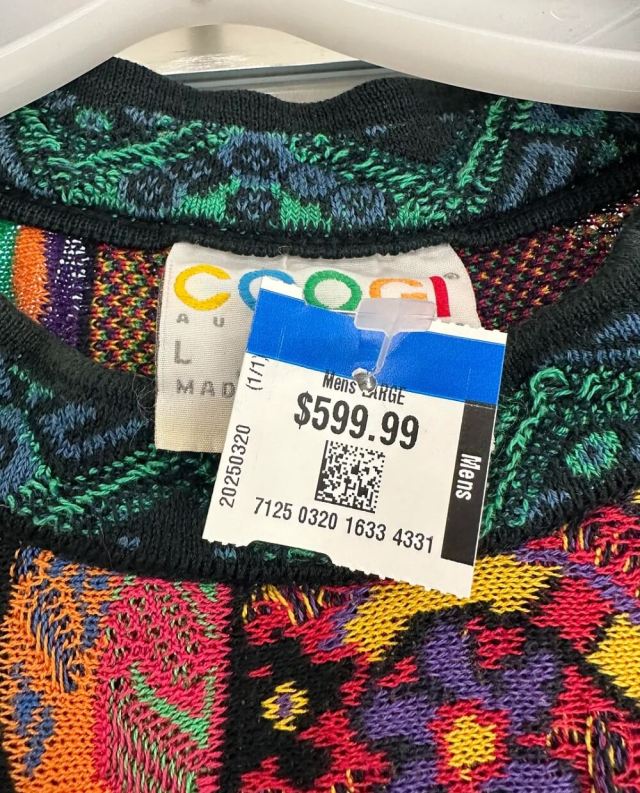 One Reddit user was shocked to find a $600 price tag on a thrift store sweater.
