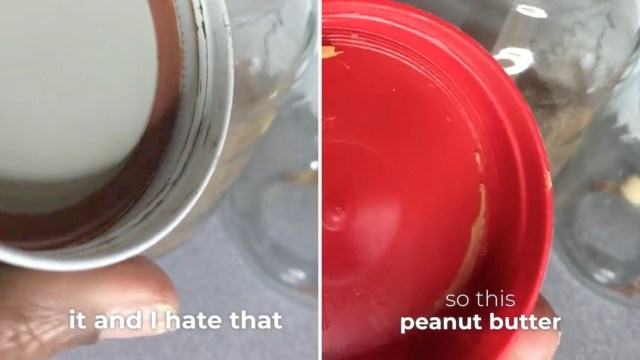 One TikTok user shared a hack for swapping out metal mason jar lids with plastic ones from a peanut butter jar.