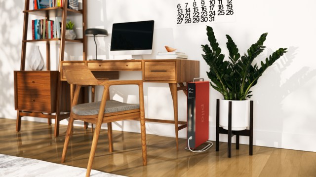 Pila's inconspicuous, briefcase-sized Mesh Home Battery plugs into an outlet and can power a refrigerator for 32 hours.