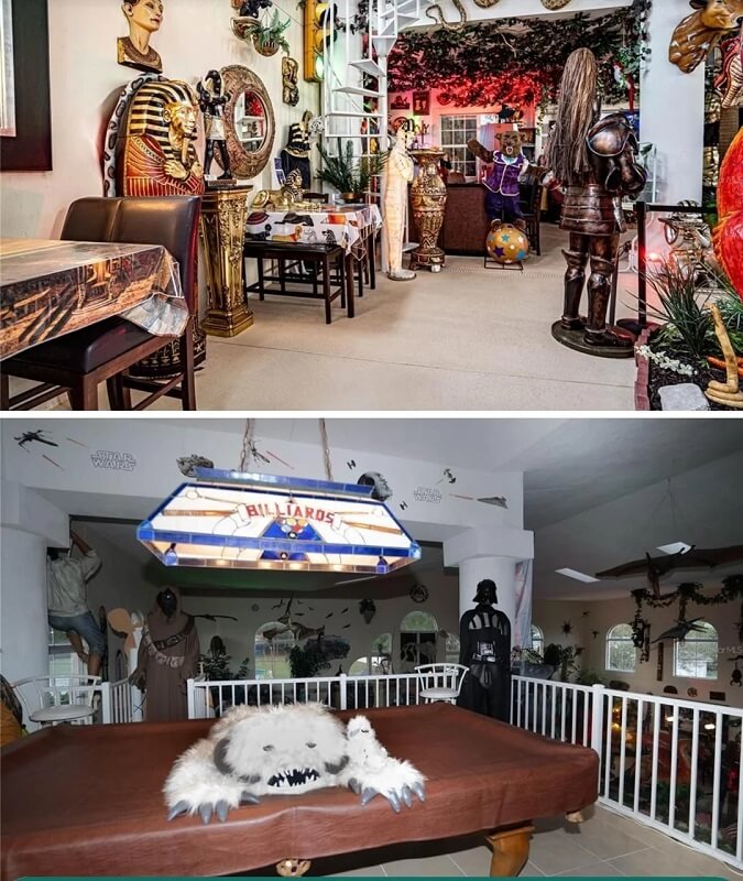 The Reddit post about this ridiculous house with dragon statues and superhero statues went viral.