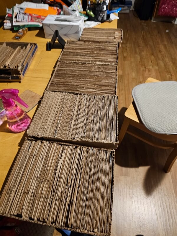 One Reddit user shared a simple hack for turning cardboard boxes into DIY cat scratchers for donations to local shelters.