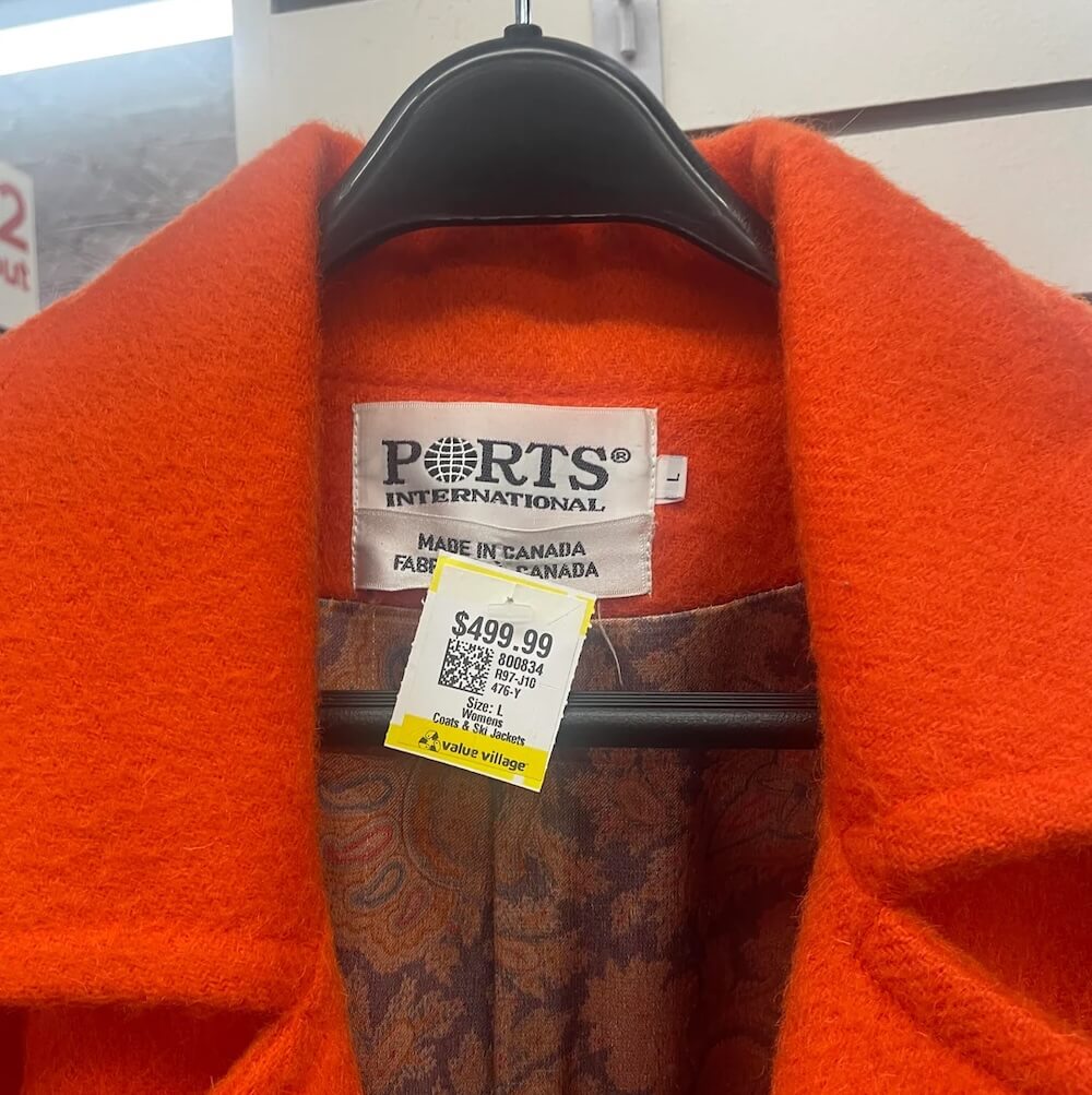 You'll never believe the selling price of this budget-busting Ports International coat that was being sold at a thrift store.