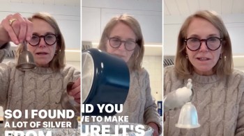 Katie Couric shows how to clean tarnished silver with a cost-effective DIY hack using just a few household items.