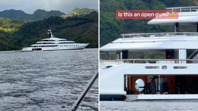 A viral TikTok video captured a massive superyacht anchored off Moorea, sparking criticism over wealth inequality and environmental harm.