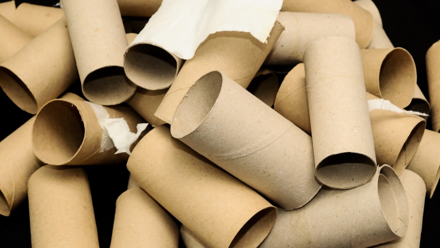 Instead of tossing an empty toilet paper roll into the recycling bin, this hack turns it into a DIY cat treat dispenser.