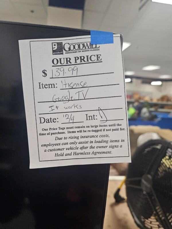 One Redditor's experience with thrift grift had shoppers debating Goodwill's outrageous price for a used TV.