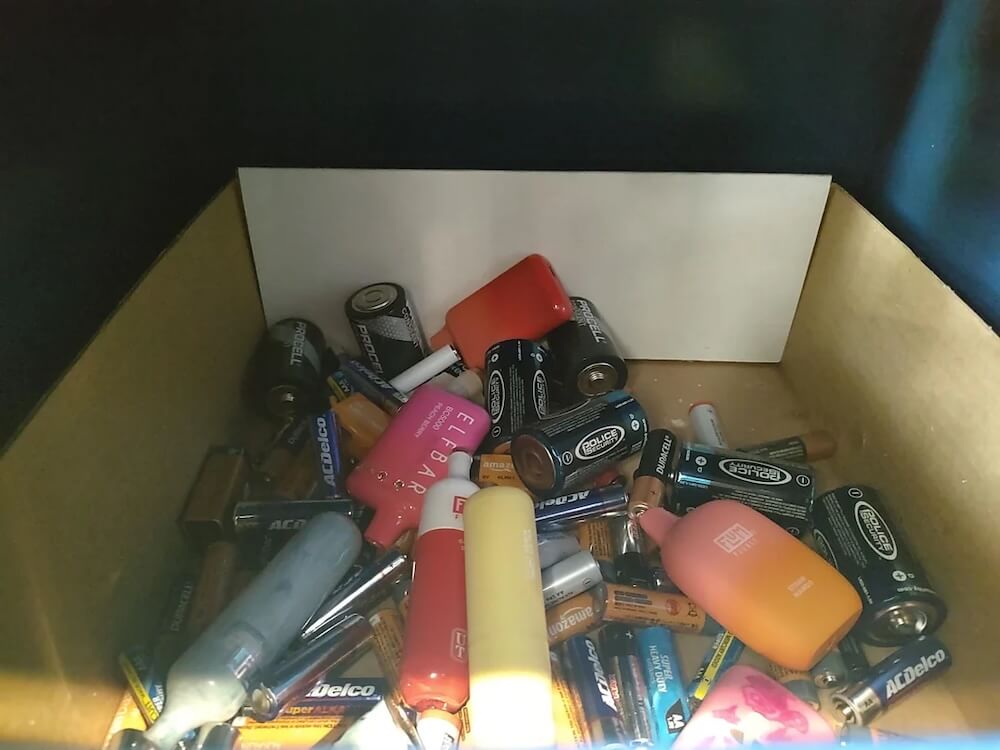 One Reddit user was shocked to find several disposable vapes in a recycling bin for e-waste.