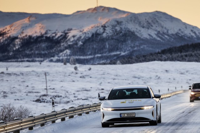 The Lucid Air Grand Touring EV was the surprising winner of the El Prix Winter Test, showcasing its impressive driving range.