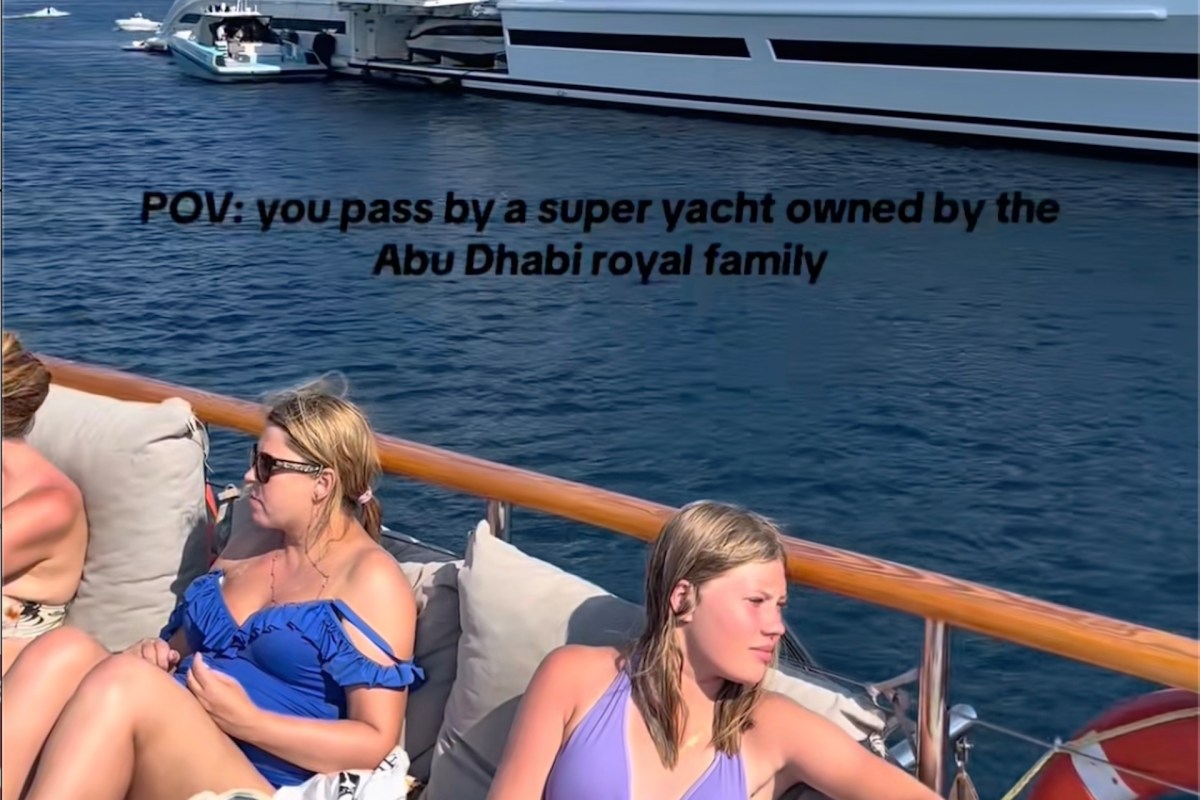A viral TikTok shows a travel creator passing by a superyacht owned by the Abu Dhabi royal family.