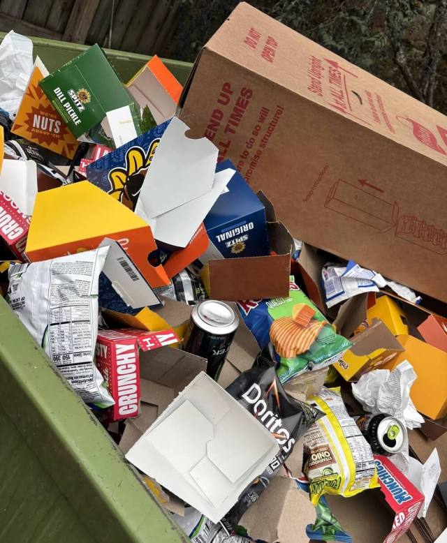 One shopper was stunned after finding a Dollar General dumpster full of unopened snacks.
