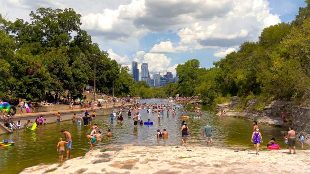 The Barton Springs-Edwards Aquifer Conservation District has seen historically low levels amid drought conditions in Central Texas.