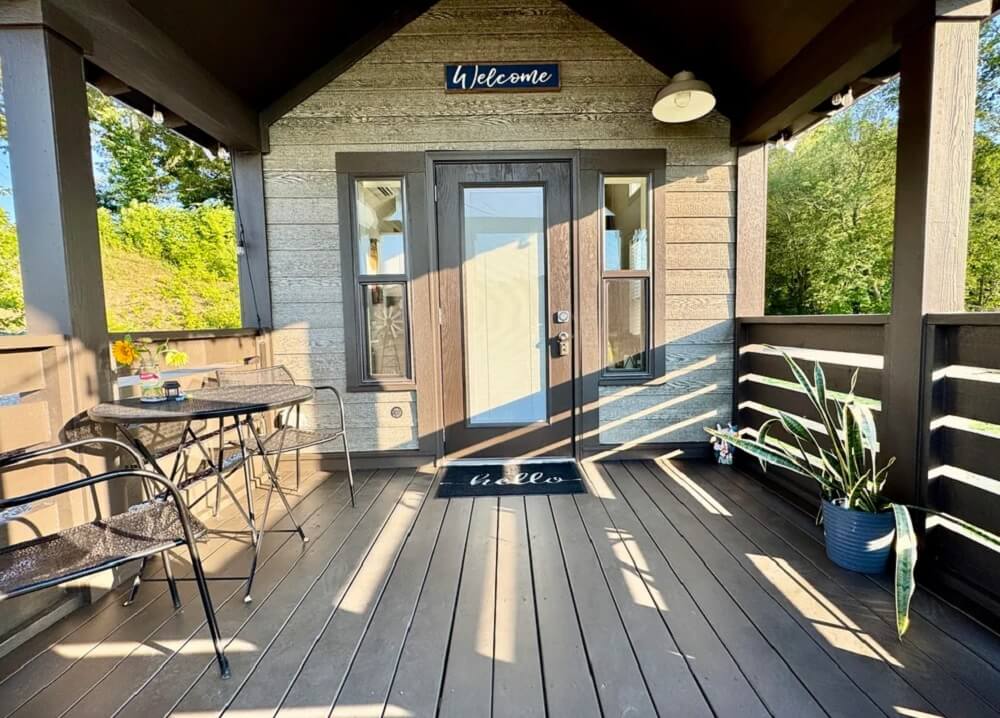 One Redditor shared photos of the tiny home located in a Georgia tiny home community, calling it their second home.