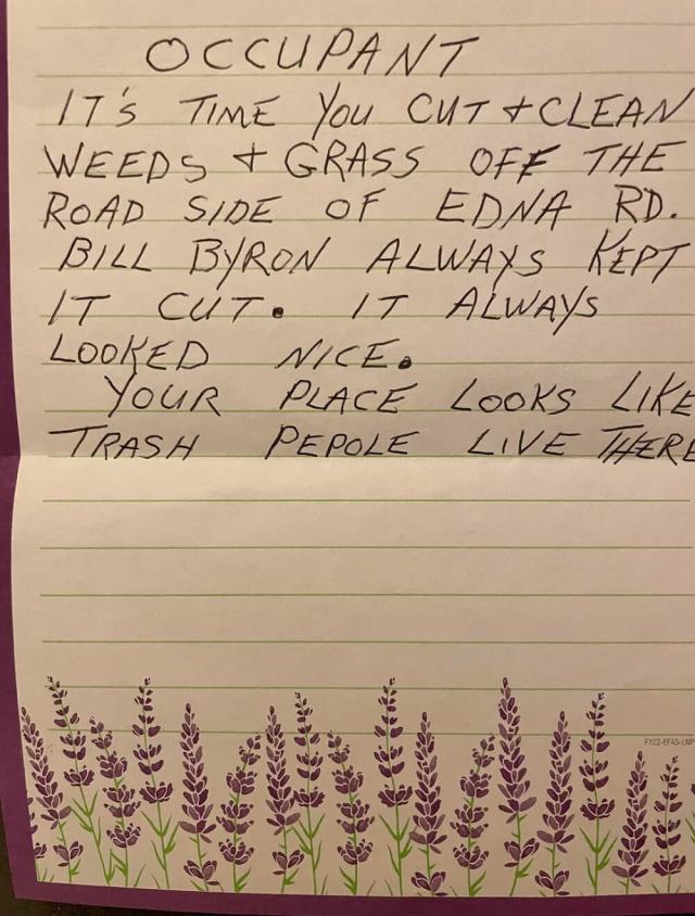 One Redditor received an angry note from a neighbor about their pollinator garden — and the internet had thoughts.