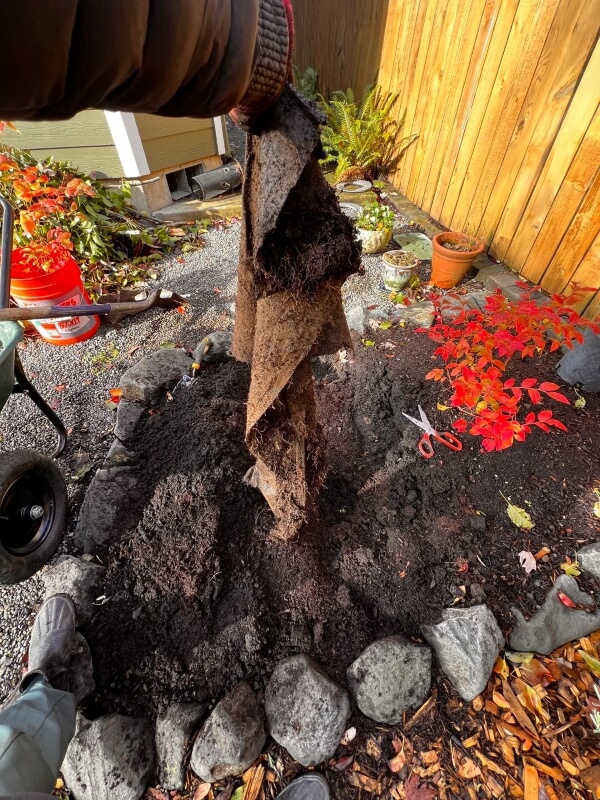 One Redditor detailed the infuriating process of removing landscape fabric from their garden bed.