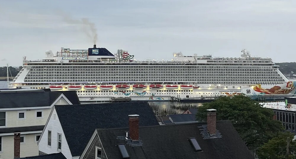 Residents of Portland, Maine, were none too pleased after a massive cruise ship with a track record of polluting the air and water came into port.