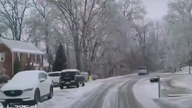 A Tesla Cybertruck driver captured a terrifying scene during a winter storm that ripped across the Southeastern United States.