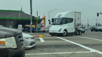 Reddit user's rare photo of a Tesla Semi.