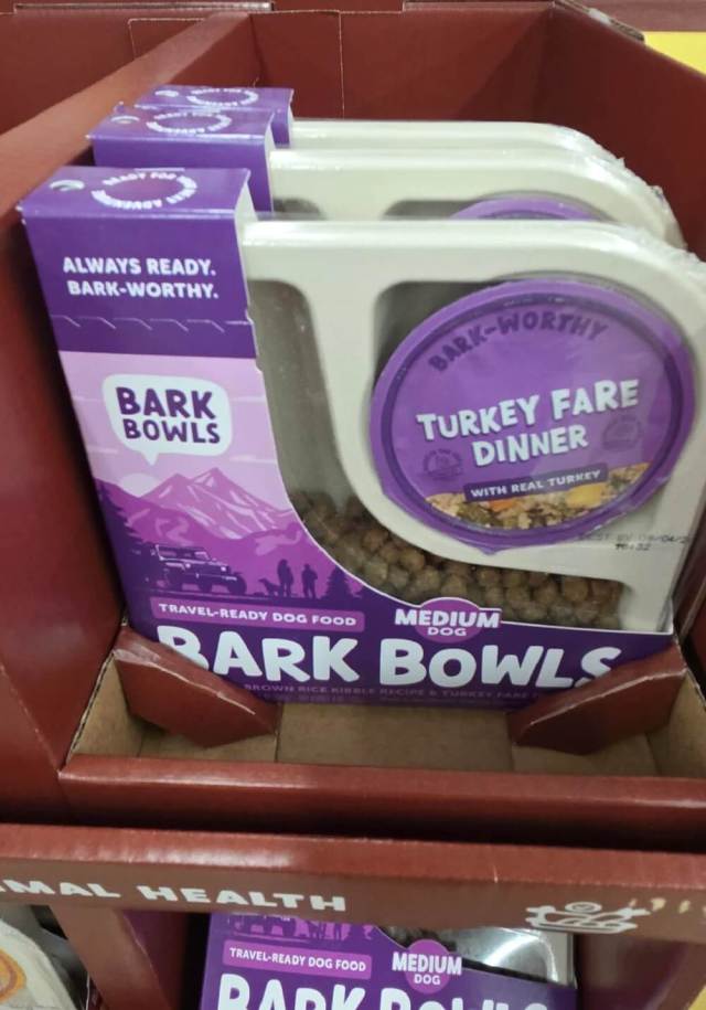 A Reddit user shared photos of Bark Bowls, a "travel-ready" dog food product, and revealed a significant packaging problem.