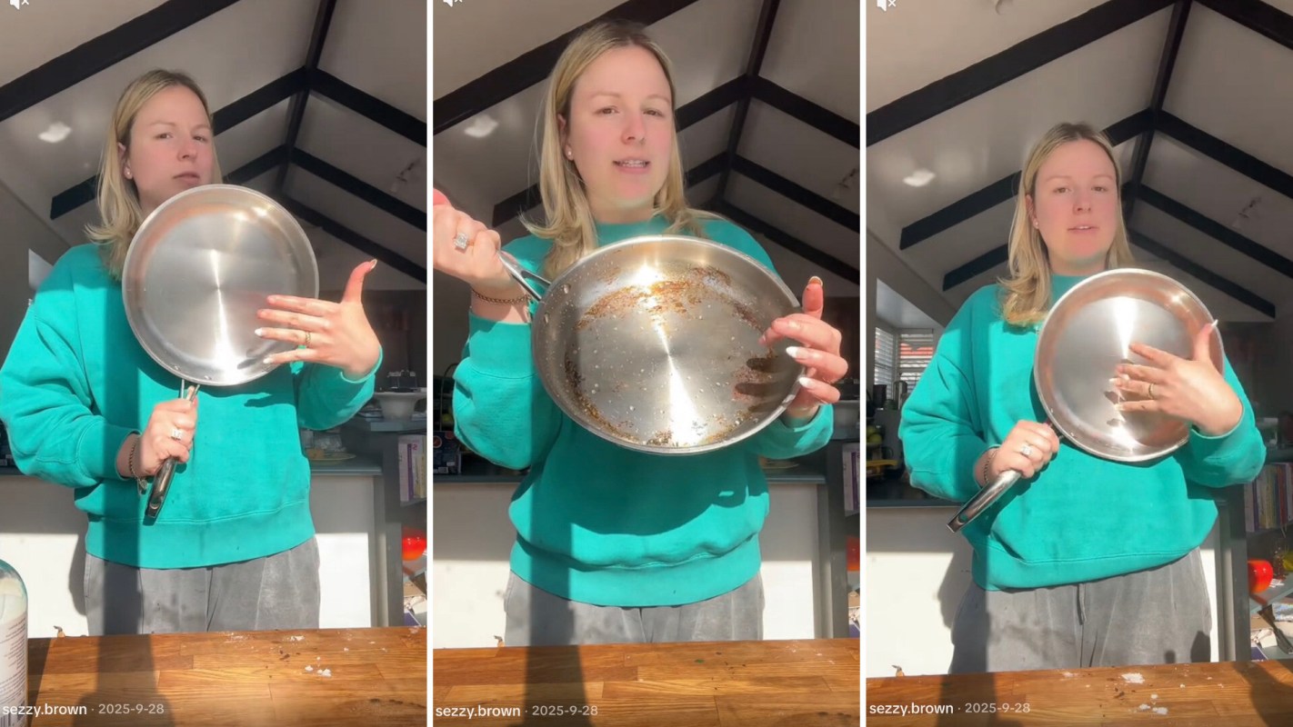 There's a super simple way to clean a stainless steel skillet using just a few household ingredients in your pantry.