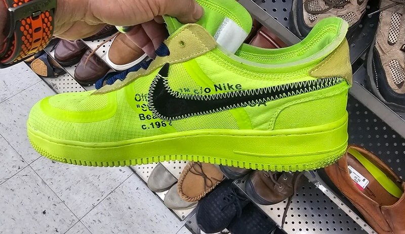 One shopper was shocked after finding a $400 price tag on what looked like Off-White/Nike Air Force 1's at a Goodwill.