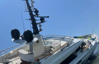 A post on the r/YachtPorn subreddit showed the LoveBug yacht capsized in Maryland's Rhode River.