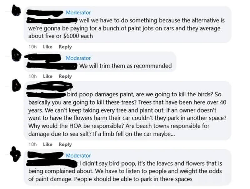 A condo resident took to an anti-homeowners association subreddit to vent about the new HOA vice president, who seemed to want to cut down trees for being messy.
