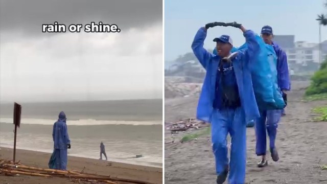 Beachgoers saw firsthand the piles of trash a powerful storm swept onto the coastline — and how one dedicated crew moved fast to clear them before the next tide.