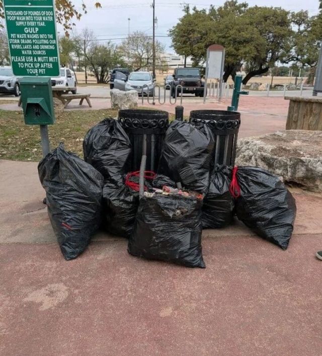 A frequent parkgoer shared photos showing trash strewn across the creek that runs through the area.