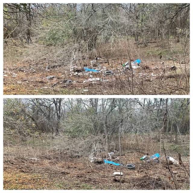 A frequent parkgoer shared photos showing trash strewn across the creek that runs through the area.