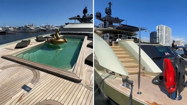 A TikTok video posted by Boat Buddies gives viewers a glimpse inside a $22 million superyacht, sparking a discussion on material waste and excess.