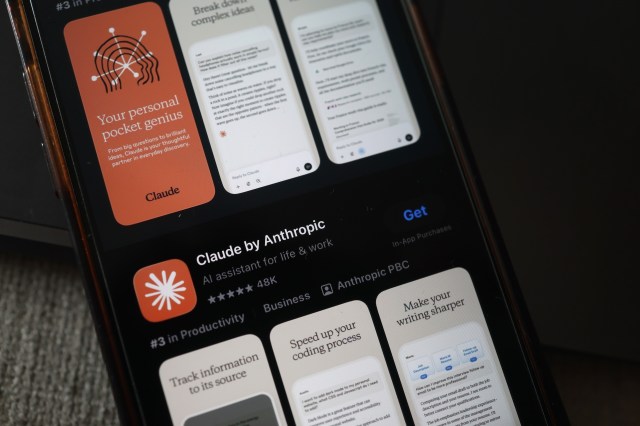 A smartphone displaying the Claude AI app with various productivity features and user interface elements.