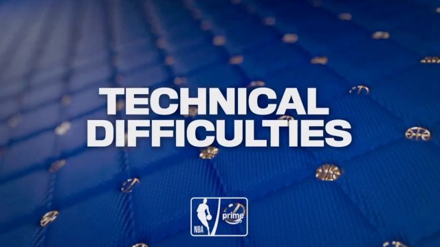 A blue background displays the text "TECHNICAL DIFFICULTIES" along with NBA and Prime logos.