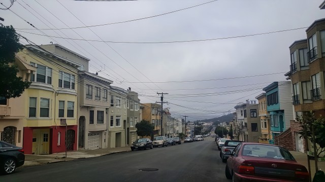Houses along a street in San Francisco.