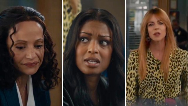 Three women are shown expressing varied emotions, with one wearing a stylish leopard-print shirt.