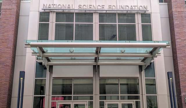 The entrance of the National Science Foundation building.