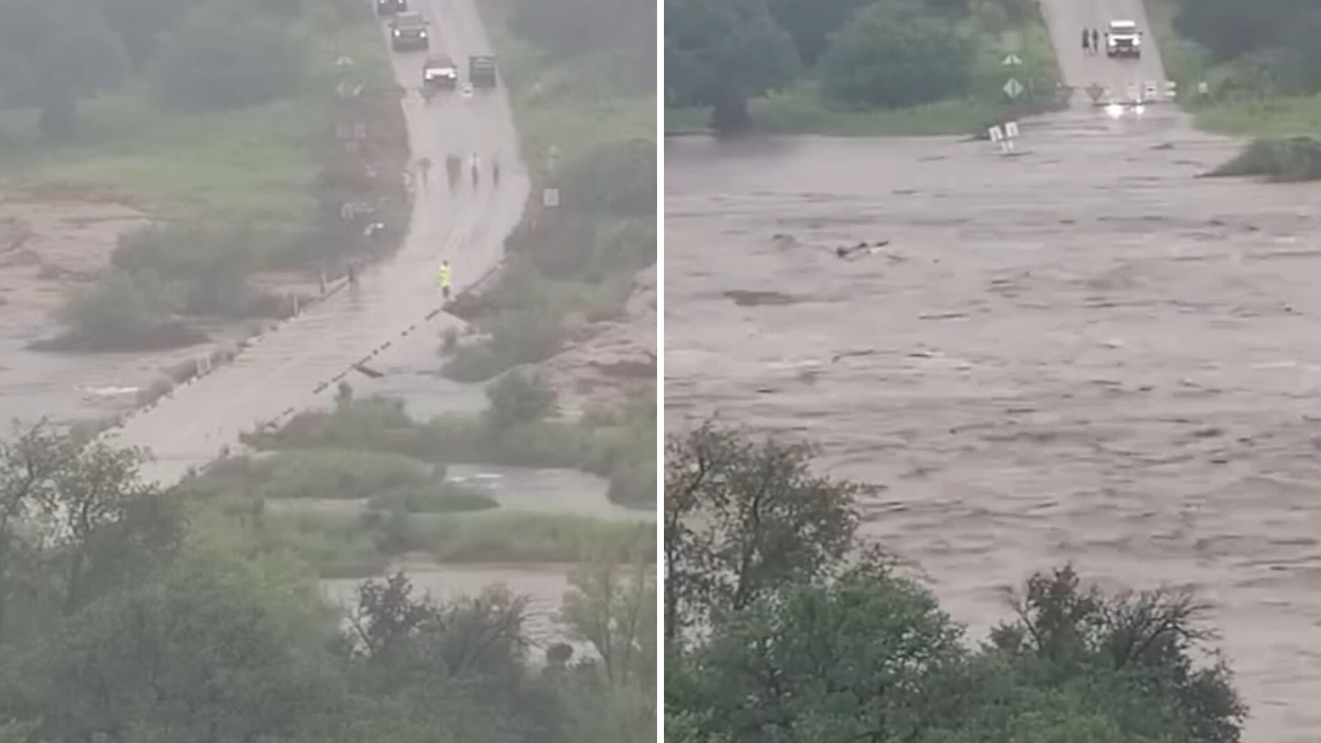 Timelapse shows moment when Texas river completely floods over in just 10 minutes