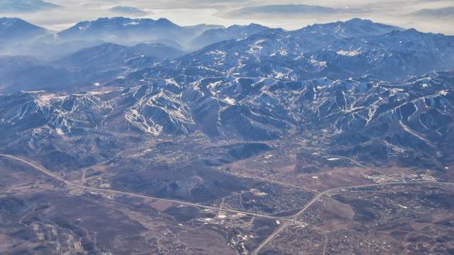 Mountains with very little snowpack.