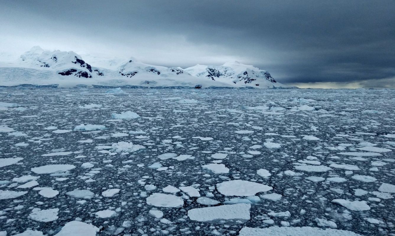 Antarctic ice melting.