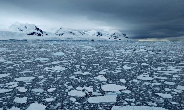 Antarctic ice melting.