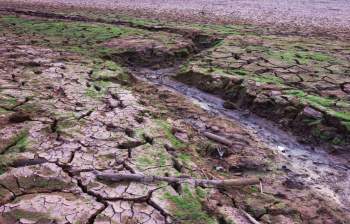 A dry river and land caused by El Niño.