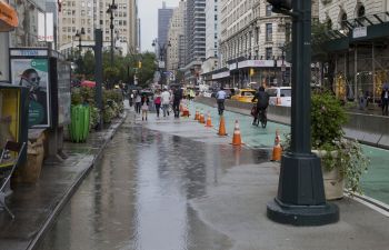 A flooded NYC street.