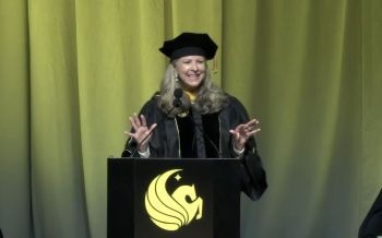 Gloria Caulfield being booed at the 2026 UCF commencement.