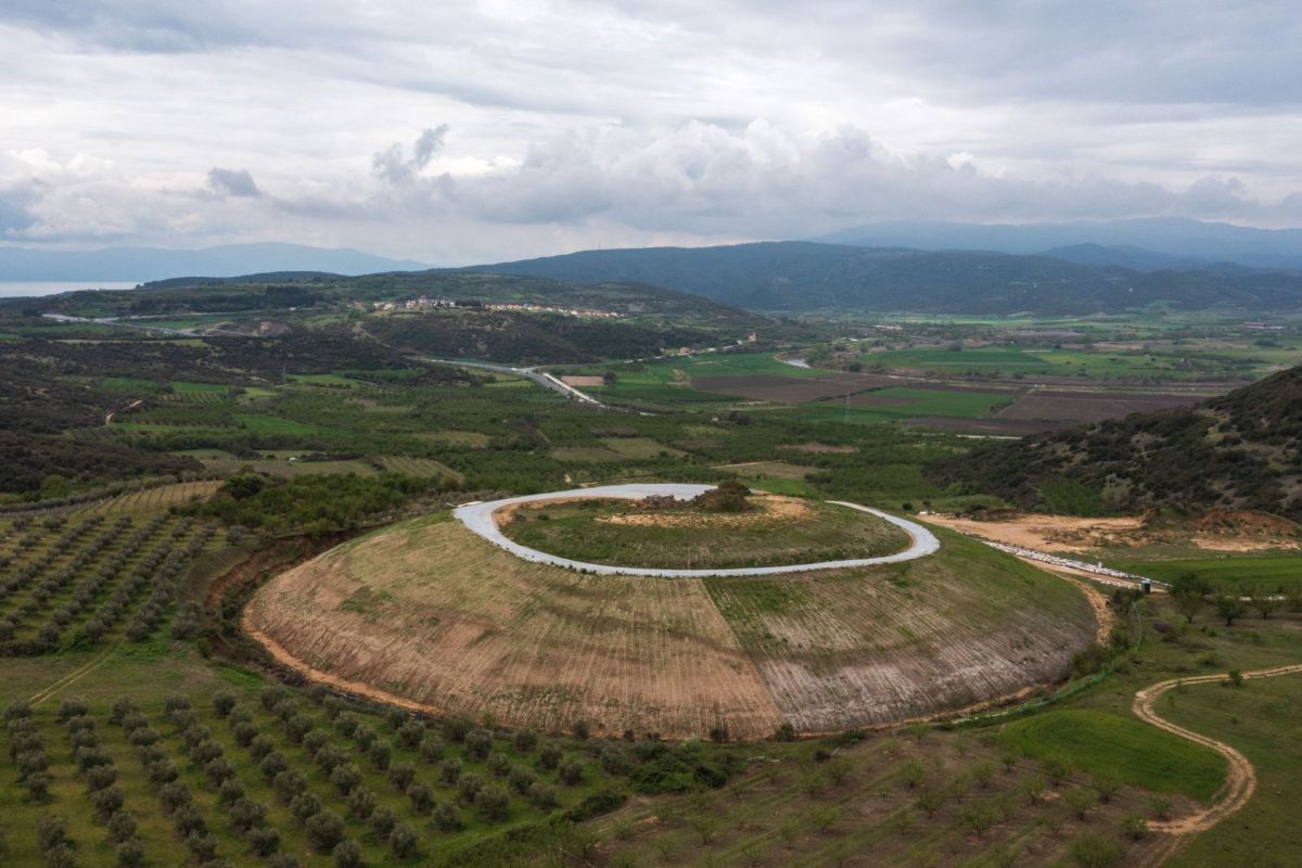 Aerial view of the Kasta Tomb.