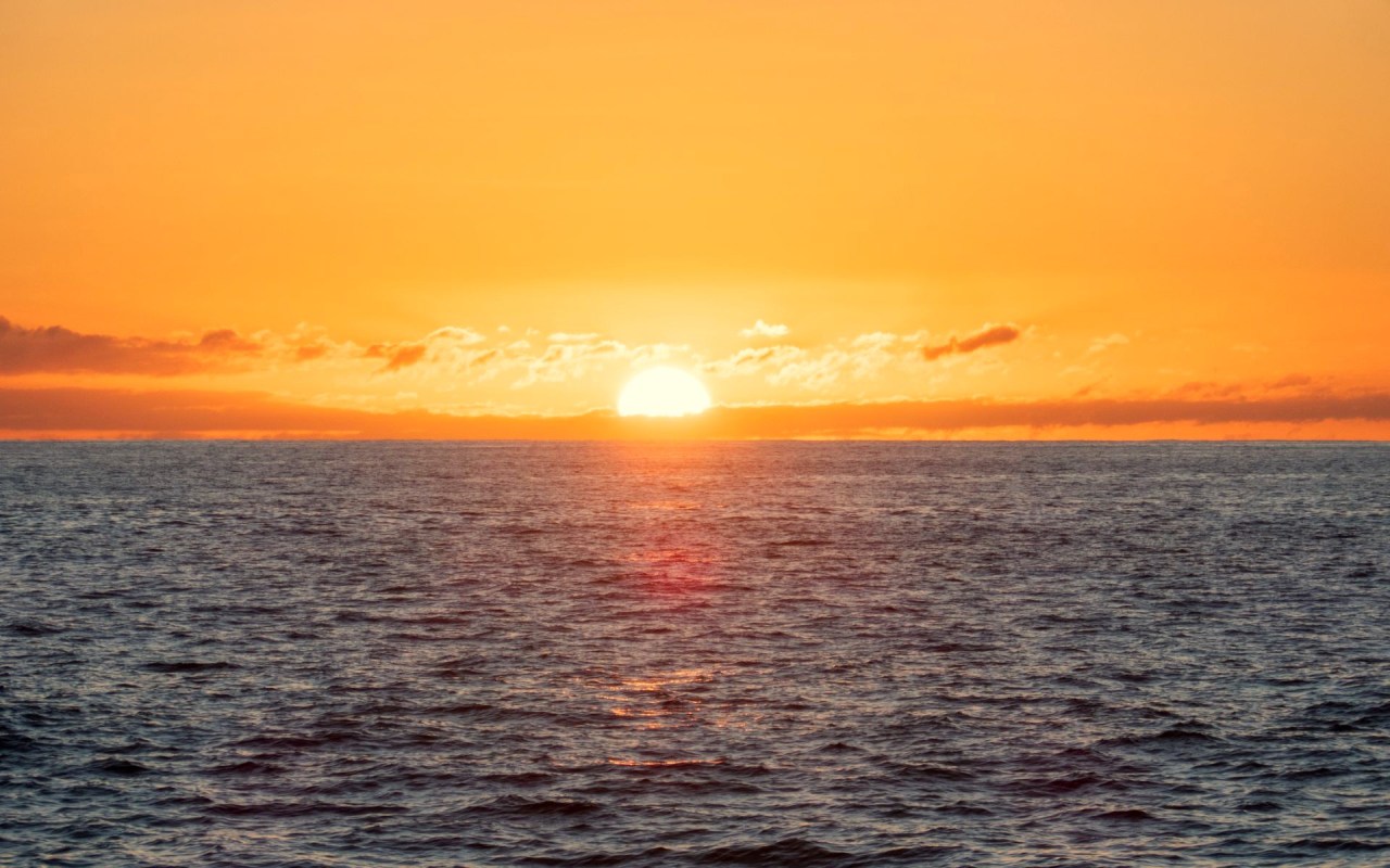 A sunset over the Pacific Ocean.