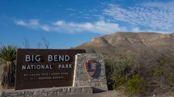 An entrance sign to Big Bend National Park.