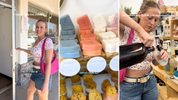 A person showing off the Desert Refillery.