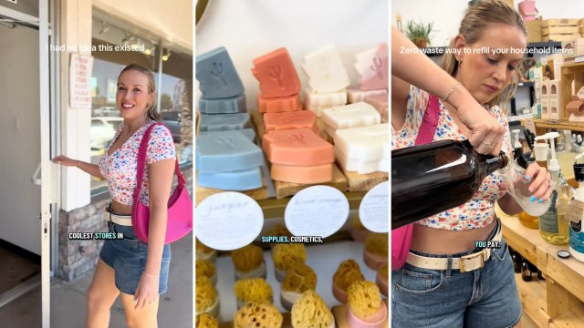 A person showing off the Desert Refillery.