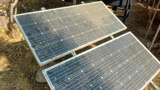 Dirty solar panels.