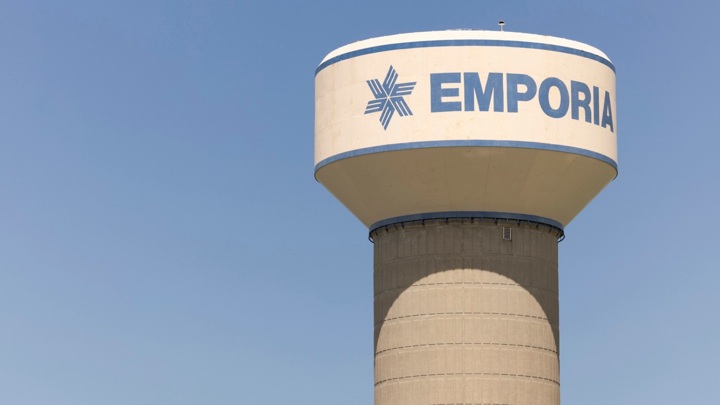 An Emporia water tower.